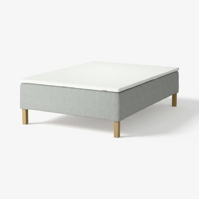 RÅHOLMAR Pocket spring mattress bse, 5 zones, incl leg and mattress pad medium firm/Tibbleby beige/grey Nordberget, 120x200 cm