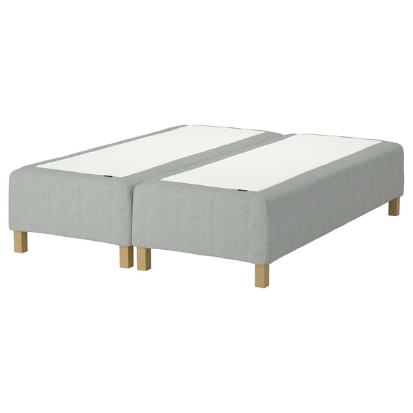 RÅHOLMAR Pocket spring mattress bse, 5 zones, incl leg firm/Tibbleby beige/grey, 160x200 cm