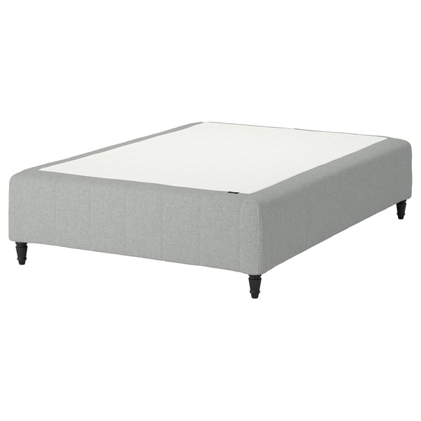 RÅHOLMAR Pocket spring mattress bse, 5 zones, incl leg firm/Tibbleby beige/grey, 120x200 cm