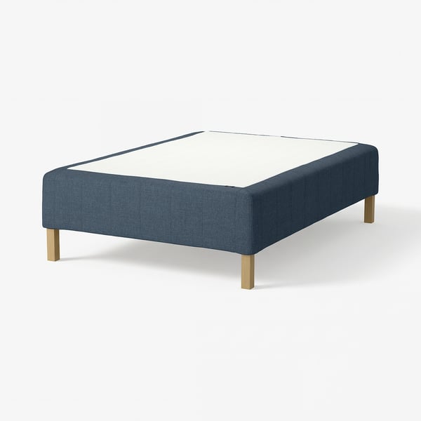 RÅHOLMAR Pocket spring mattress bse, 5 zones, incl leg medium firm/Kilanda dark blue, 120x200 cm
