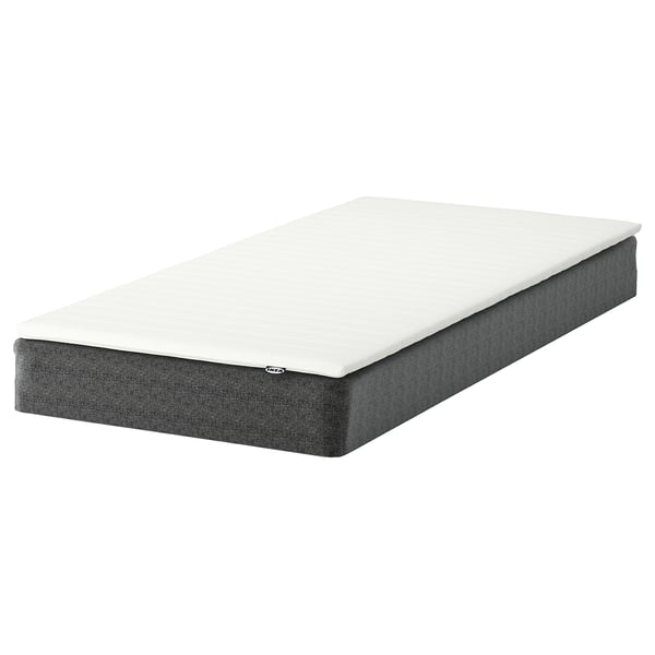 RANDÅSEN Bonnell spring mattress base, incl mattress pad medium firm/Bremanger grey Näsfjället, 90x200 cm