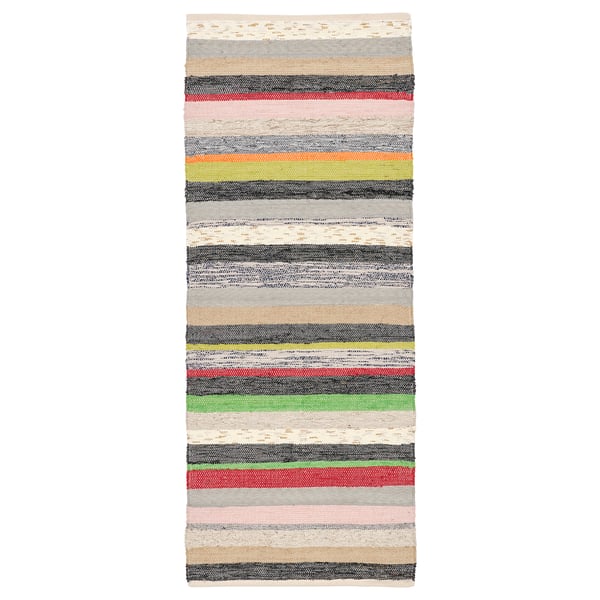 Handwoven RANGSTRUP rug, multicolored stripes, cotton.