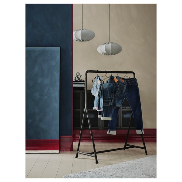 REGNSKUR Pendant lamp shade, oval turquoise, 52 cm