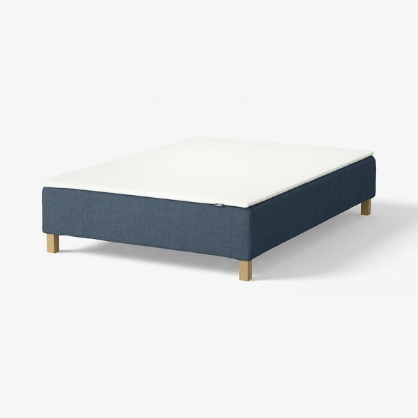RENFJÄLLET Pocket spring mattress base, incl leg and mattress pad firm/Kilanda dark blue Näsfjället, 120x200 cm