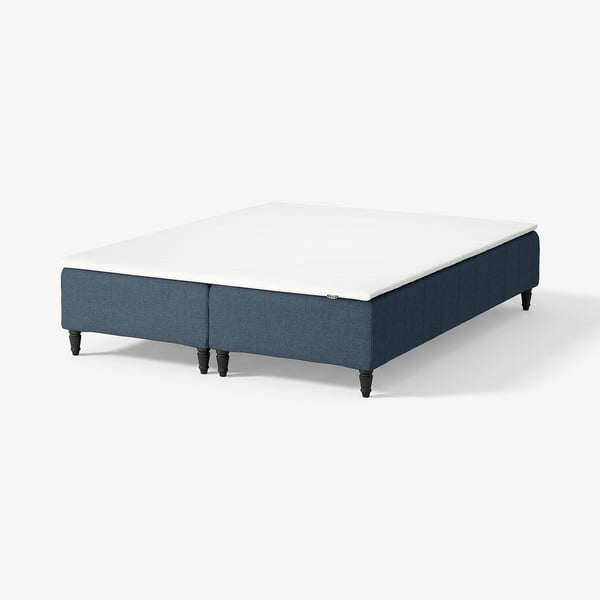 RENFJÄLLET Pocket spring mattress base, incl leg and mattress pad medium firm/Kilanda dark blue Näsfjället, 160x200 cm
