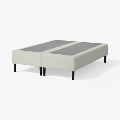 RENFJÄLLET Pocket spring mattress base, incl leg firm/Knisa light beige, 160x200 cm
