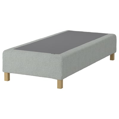 RENFJÄLLET Pocket spring mattress base, incl leg firm/Tibbleby beige/grey, 90x200 cm