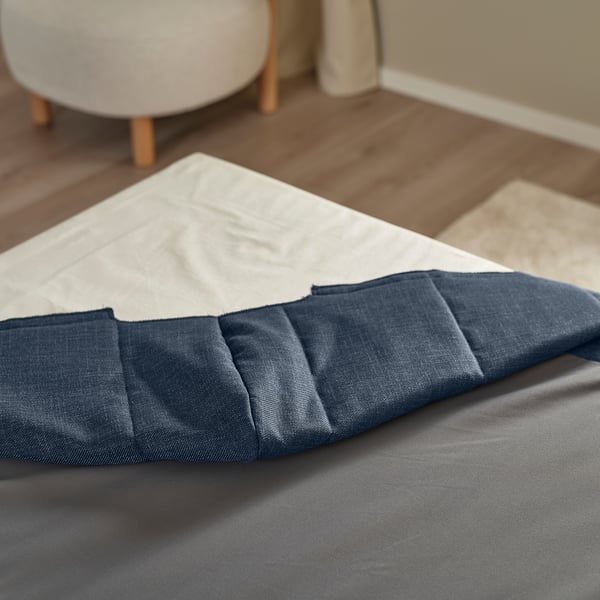 RENFJÄLLET Pocket spring mattress base, incl leg, mattress pad and headboar medium firm/Kilanda dark blue Näsfjället, 180x200 cm