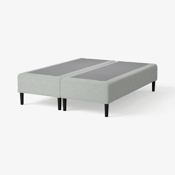 RENFJÄLLET Pocket spring mattress base, incl leg medium firm/Tibbleby beige/grey, 180x200 cm