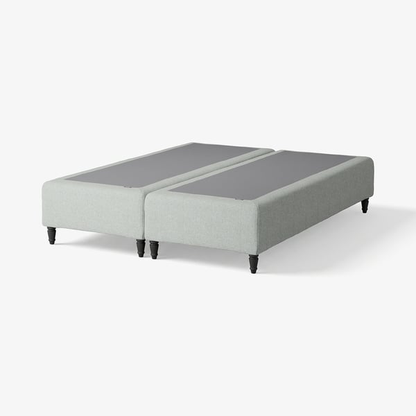 RENFJÄLLET Pocket spring mattress base, incl leg medium firm/Tibbleby beige/grey, 160x200 cm