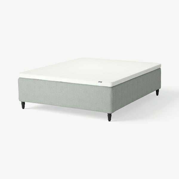 RISHÖJDEN Pocket spring mattress bse, 7 zones, incl leg and mattress pad firm/Tibbleby beige/grey Norrsele, 180x200 cm