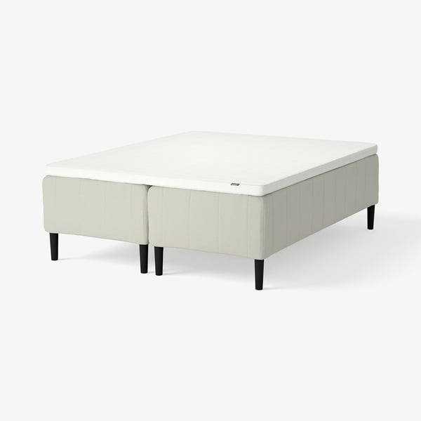 RISHÖJDEN Pocket spring mattress bse, 7 zones, incl leg and mattress pad medium firm/Knisa light beige Norrsele, 160x200 cm
