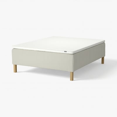 RISHÖJDEN Pocket spring mattress bse, 7 zones, incl leg and mattress pad medium firm/Knisa light beige Nyläget, 160x200 cm