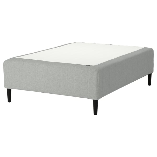 RISHÖJDEN Pocket spring mattress bse, 7 zones, incl leg firm/Tibbleby beige/grey, 140x200 cm