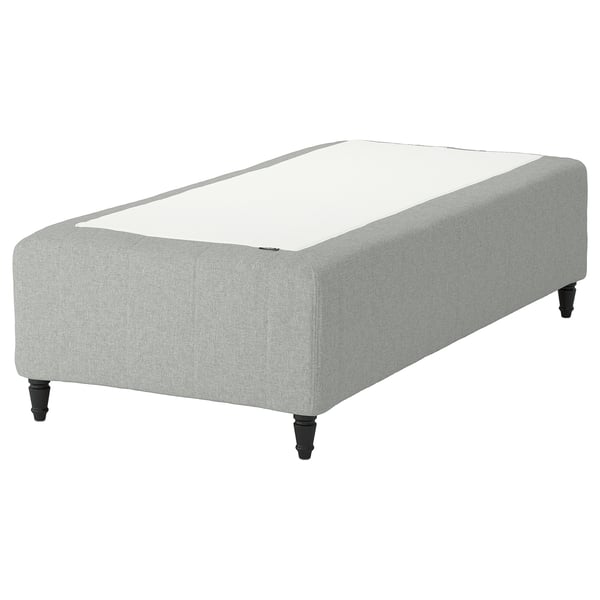 RISHÖJDEN Pocket spring mattress bse, 7 zones, incl leg firm/Tibbleby beige/grey, 105x200 cm