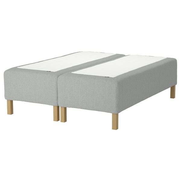 RISHÖJDEN Pocket spring mattress bse, 7 zones, incl leg firm/Tibbleby beige/grey, 180x200 cm