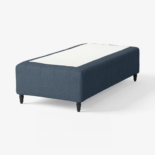 RISHÖJDEN Pocket spring mattress bse, 7 zones, incl leg medium firm/Kilanda dark blue, 80x200 cm