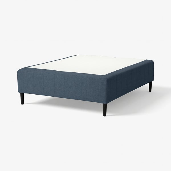 RISHÖJDEN Pocket spring mattress bse, 7 zones, incl leg medium firm/Kilanda dark blue, 180x200 cm