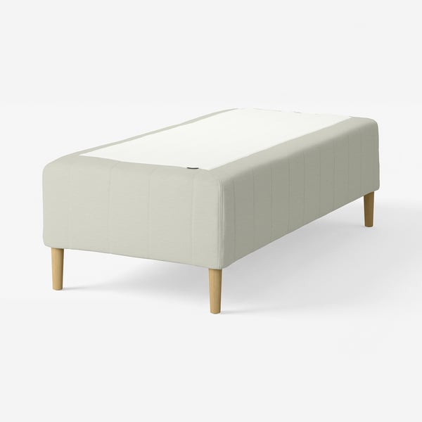 RISHÖJDEN Pocket spring mattress bse, 7 zones, incl leg medium firm/Knisa light beige, 90x200 cm