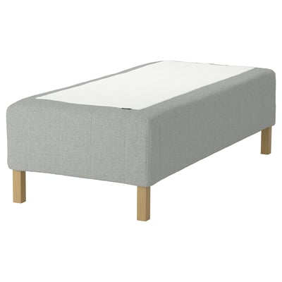 RISHÖJDEN Pocket spring mattress bse, 7 zones, incl leg medium firm/Tibbleby beige/grey, 80x200 cm