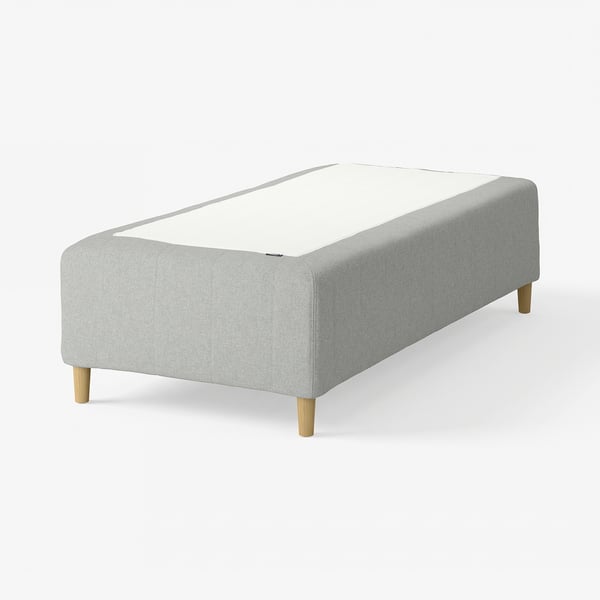 RISHÖJDEN Pocket spring mattress bse, 7 zones, incl leg medium firm/Tibbleby beige/grey, 80x200 cm