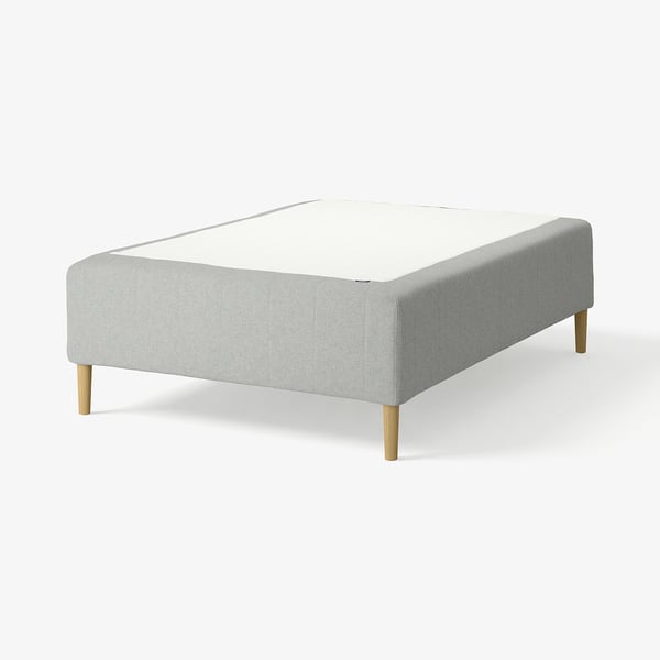 RISHÖJDEN Pocket spring mattress bse, 7 zones, incl leg medium firm/Tibbleby beige/grey, 120x200 cm