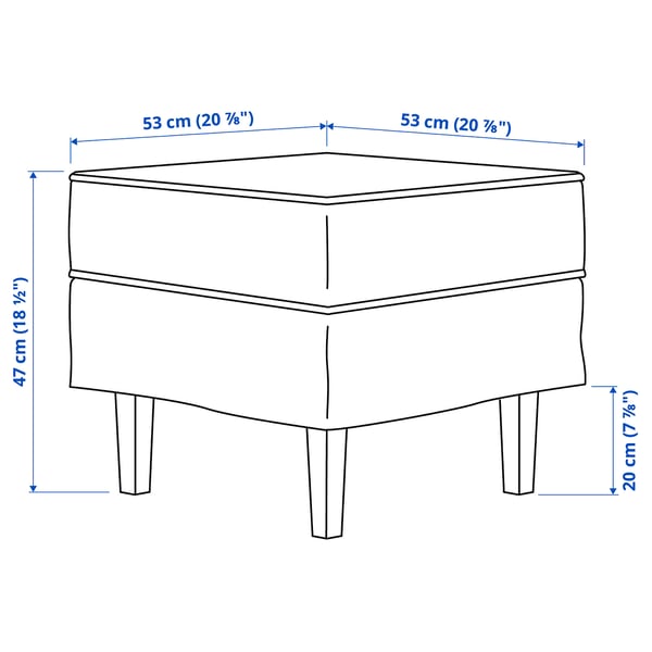 Illustration with measurements for the product: ROCKSJÖN.