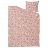 RODGERSIA duvet set in peach paisley pattern. Soft cotton-viscose blend, rectangular shape with intricate floral designs.