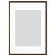Option: Brown wooden photo frame with a white mat, ready to hang and display pictures.