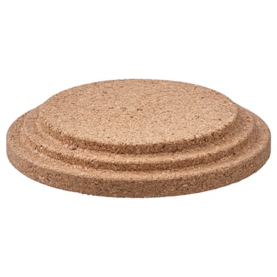 RÖNNSPIREA cork lid, natural brown, fits scented candles, round shape, simple design.