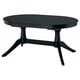 Black ROSENTORP extendable dining table, oval, fits 6-8 seats.