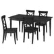 ROSENTORP / ROSENTORP Table and 4 chairs, black/black, 155/215x87 cm