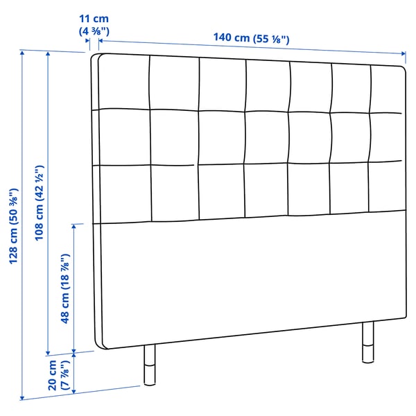 Illustration with measurements for the product: RYKKINN.