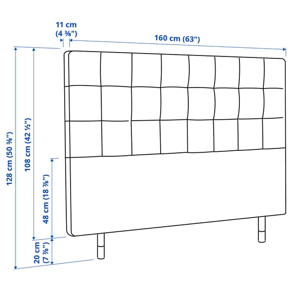 Illustration with measurements for the product: RYKKINN.