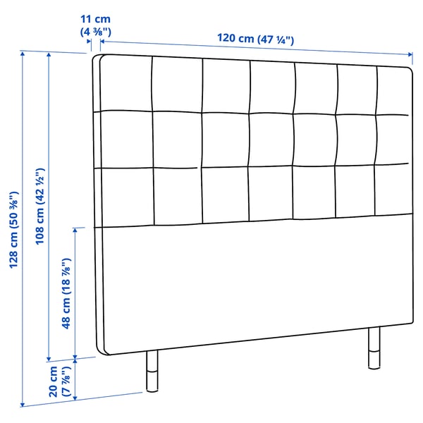 Illustration with measurements for the product: RYKKINN.