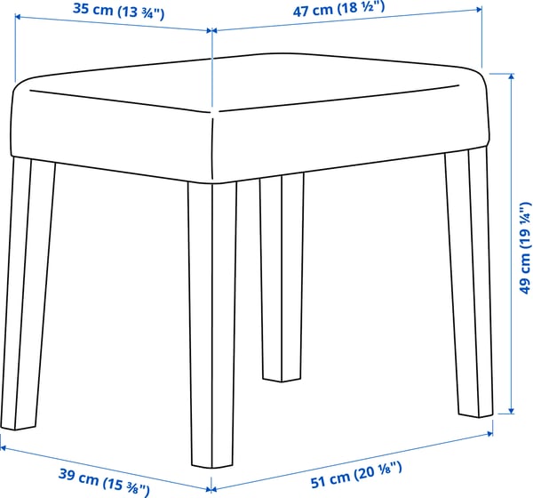 Illustration with measurements for the product: SAKARIAS.