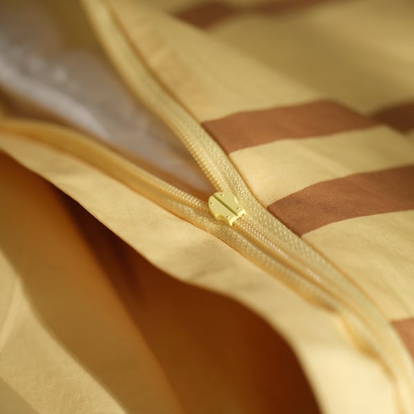 SANDLÖPARE Duvet cover and pillowcase, yellow/savannah, 150x200/50x60 cm