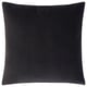 A square, solid charcoal grey pillow with a smooth, velvety texture, featuring a hidden zipper closure.