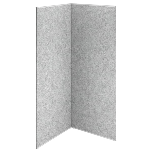 SIDORNA room divider, gray, triangular, particle board, pet, steel connections.