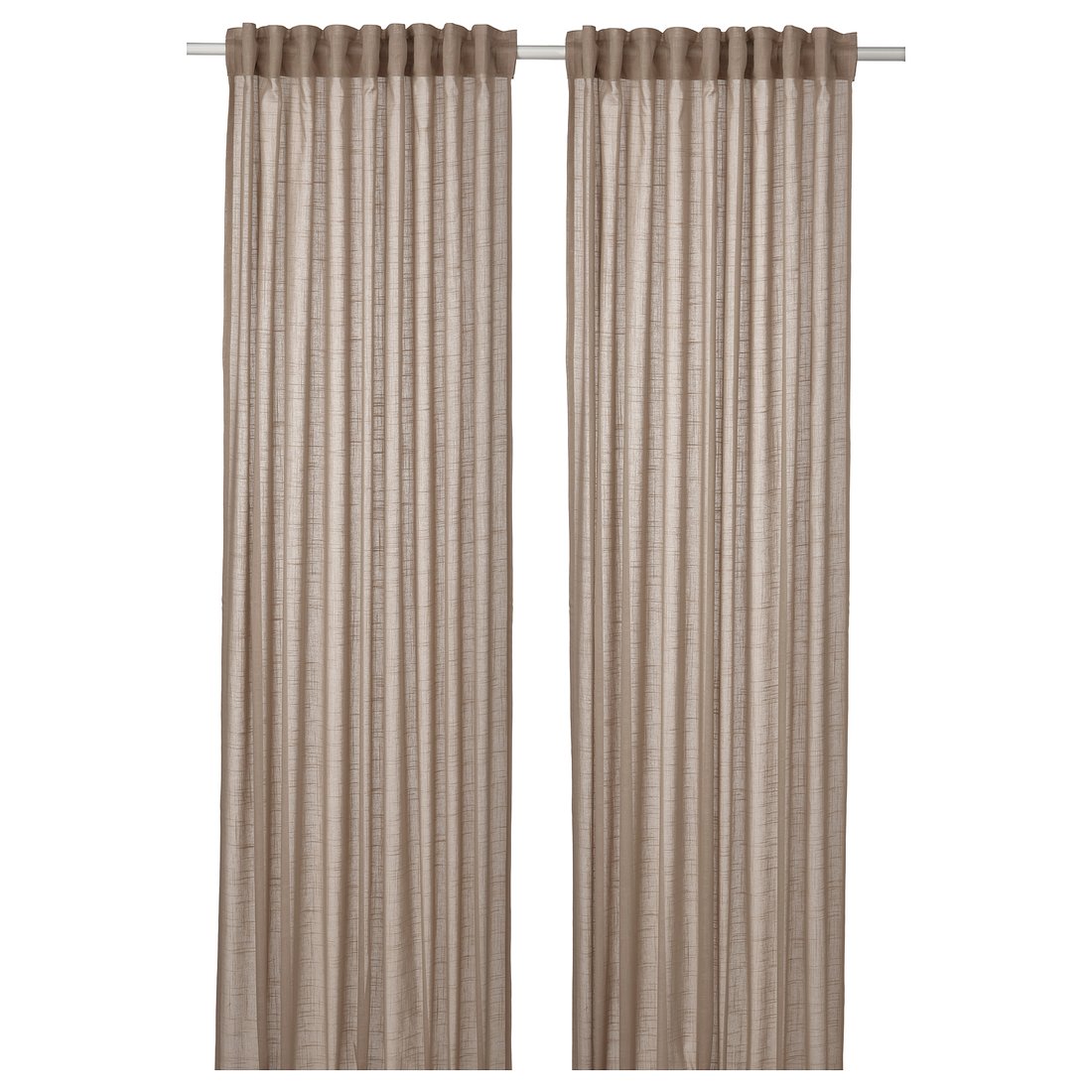 Silverlönn SILVERLÖNN sheer curtains, 1 pair, beige/with heading tape, 145x300 cm ...