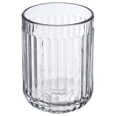 Glass toothbrush holder, SILVTJÄRN, elegant & organized.
