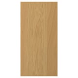 Depicts a SINARP oak veneer door with a solid oak edge, finished with a clear lacquer.
