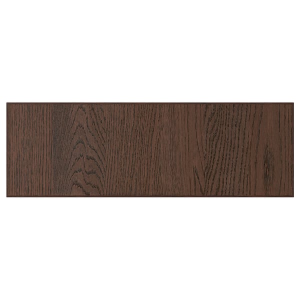 Wooden furniture panel, dark brown, oak veneer, rectangular, modern design.