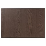 Dark brown wood panel, rectangular shape, smooth texture, solid oak edge.