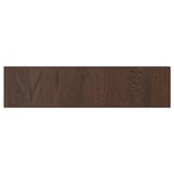 Wooden panel, dark brown, rectangular, oak veneer with solid wood edge.