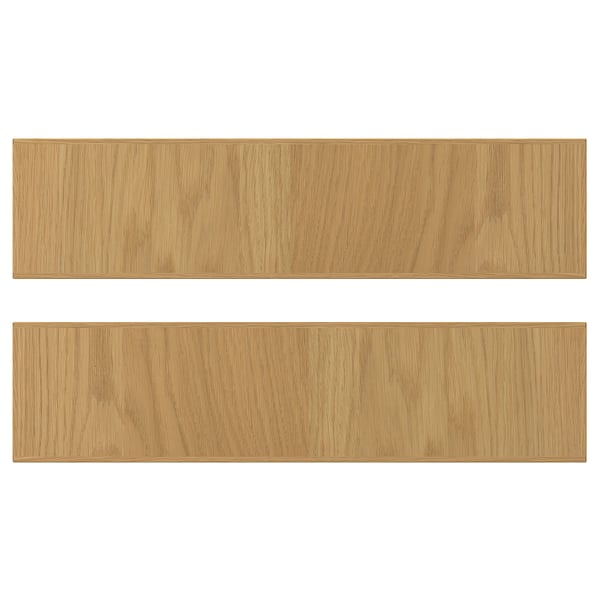 Two light brown wooden panels, simply designed, placed one above the other, with a sturdy oak edge.