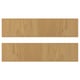Two light brown wooden panels, simply designed, placed one above the other, with a sturdy oak edge.