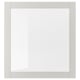 SINDVIK: light gray cabinet with clear glass front, simple design, fits modern or traditional styles.