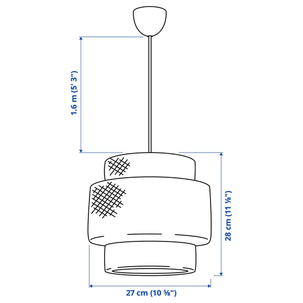 Illustration with measurements for the product: SINNERLIG.