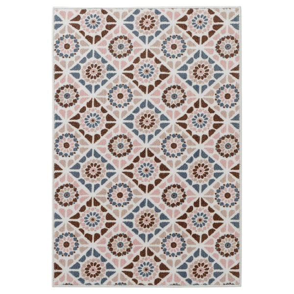 SJÖINGENJÖR Rug, low pile, beige/brown, 60x90 cm